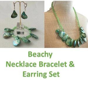 Shell Jewelry Set NECKLACE BRACELET AND EARRINGS